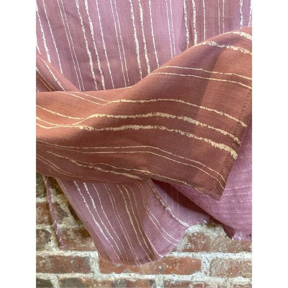 Arianna by Howard’s NWT Pink Mauve White Lines Drop Shoulder Blouse Top Women’s - Picture 6 of 8